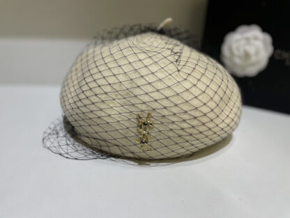 Yves Saint Laurent mesh wool beret - Image 4