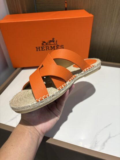 Hermès men's versatile, comfortable, non-slip orange casual slippers - Image 5