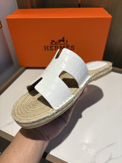 Hermes white comfortable all-match non-slip breathable casual slippers - Image 5
