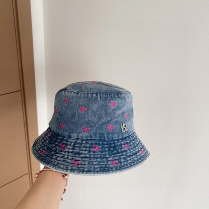 Saint Laurent contrast embroidered denim bucket hat - Image 4