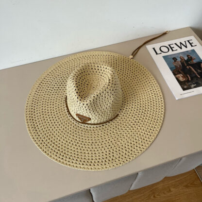 Prada Sunshade Large Straw Hat - Image 5