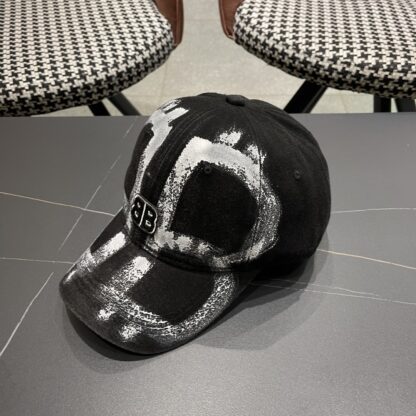 Balenciaga niche graffiti double B denim baseball cap - Image 2