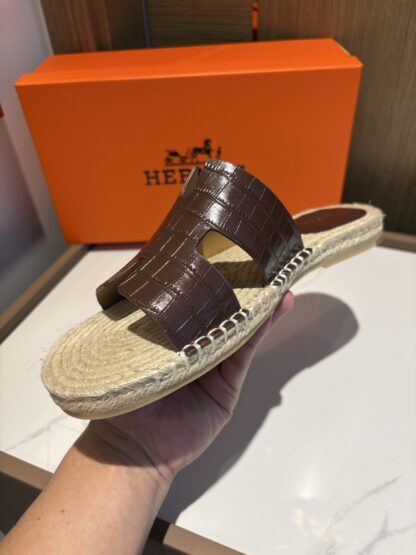 Hermes brown comfortable all-match non-slip breathable casual slippers - Image 5