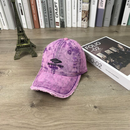 Balenciaga letter print distressed baseball cap - Image 5