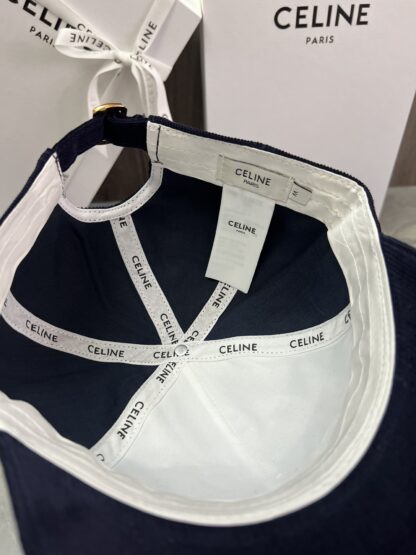 Cotton velvet baseball cap with Celine logo patch - Image 5