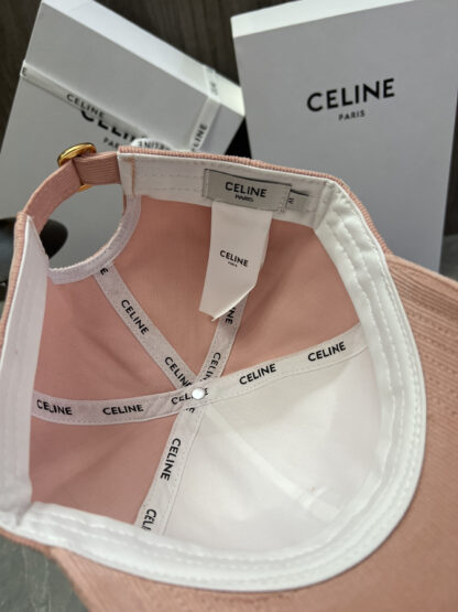 Celine logo patch cotton velvet baseball cap - Image 5