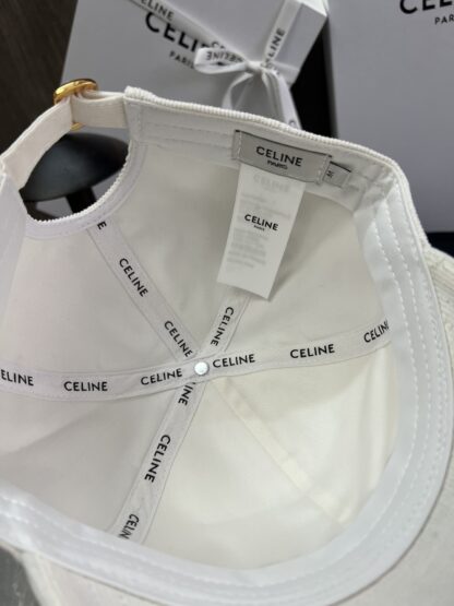 Celine logo patch cotton velvet baseball cap - Image 5