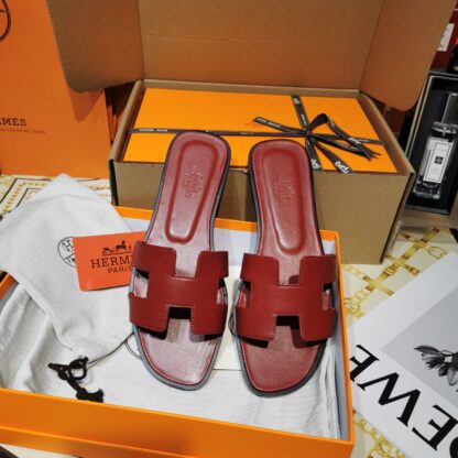 Hermès latest red handmade slippers - Image 5