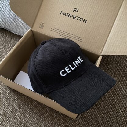 Celine autumn and winter logo corduroy baseball cap - Image 5