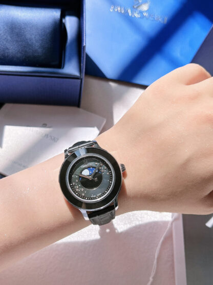 Swarovski Sky Moon Phase Quartz Leather Watch - Image 5