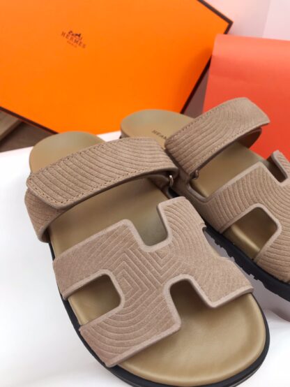 Hermès brown new spring and summer leather slippers - Image 5