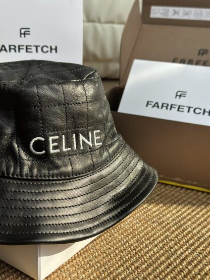 Celine sheepskin diamond high fashion bucket hat - Image 5