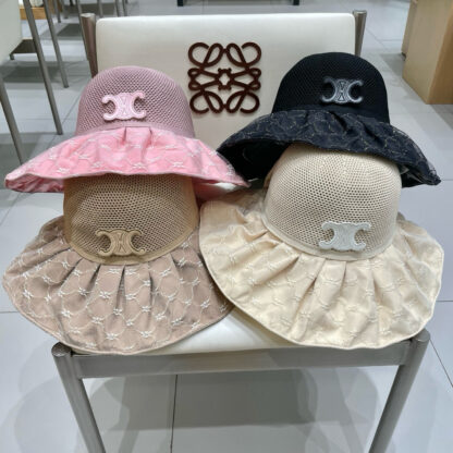 Celine color plastic sunscreen breathable sun hat - Image 4