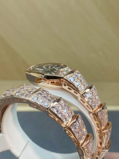 Bulgari rose gold two-circle snake watch - Image 5