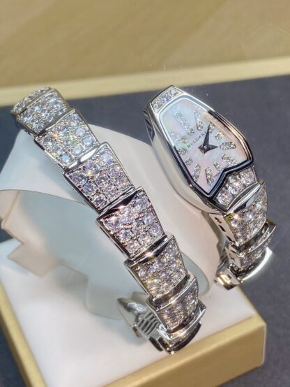 Bulgari white gold two-circle snake watch - Image 5