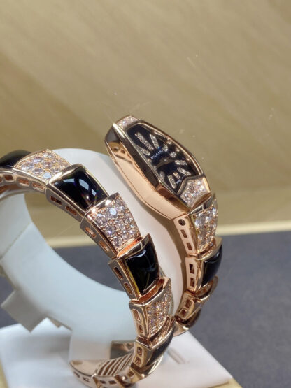 Bulgari rose gold two-circle snake watch - Image 5