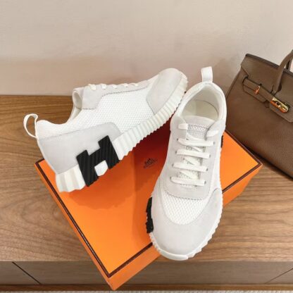 Hermes couple white and gray casual sports shoes - Image 5
