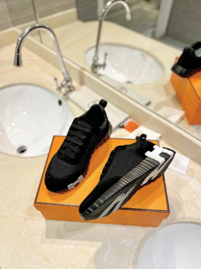 Hermès classic black couple breathable casual sports shoes - Image 5
