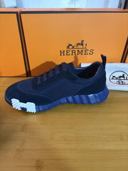 Hermès classic dark blue couple breathable casual sports shoes - Image 5