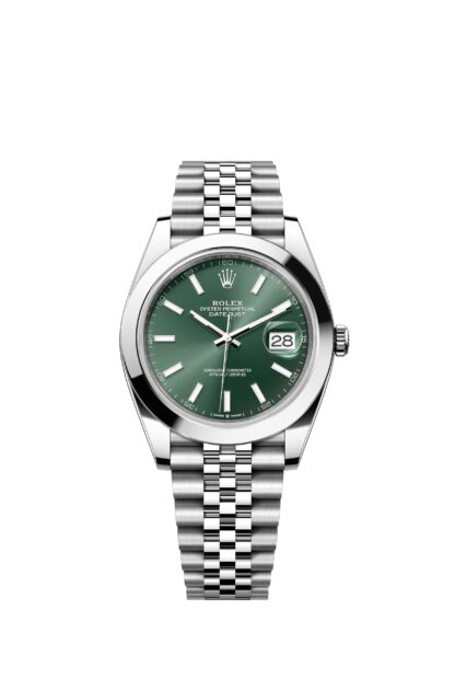Rolex 41mm Datejust white case beveled bezel five-bead strap - Image 5