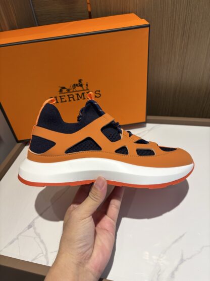 Hermes orange blue fashion simple casual sports shoes - Image 5
