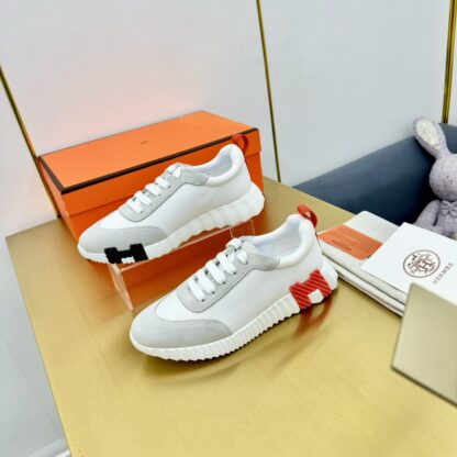 Hermès classic couple style white and gray color matching sports casual shoes - Image 5