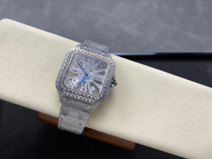 Cartier Santos hollow full diamond series mechanical watch - Image 5