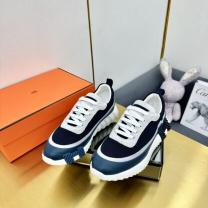 Hermès Spring and Summer Classic Couple Black and Blue Colorblock Sports Casual Shoes - Image 5