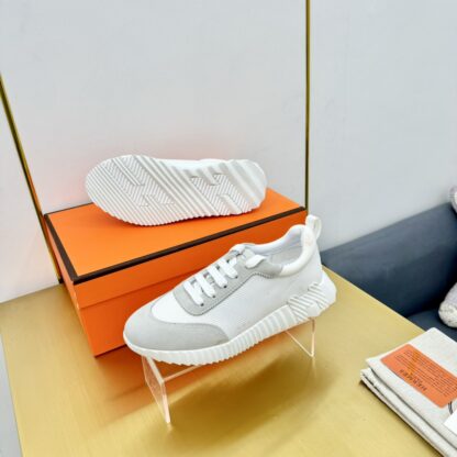 Hermès Spring and Summer Classic Couple Style British White and Gray Colorblock Sports Casual Shoes - Image 5