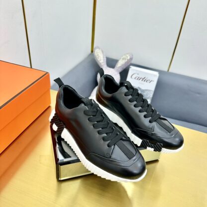 Hermès Spring and Summer Black and White Couple Classic Sports Casual Shoes - Image 5