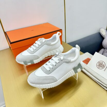Hermès Spring and Summer White and Gray Colorblock Couple Classic Sports Casual Shoes - Image 5