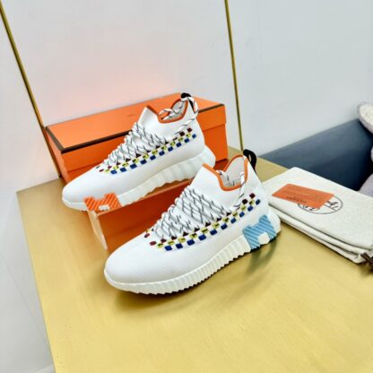 Hermès Spring and Summer White, Blue and Orange Colorblock Couple Classic Sports Casual Shoes - Image 5