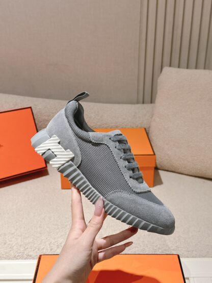 Hermes classic couple style dark gray comfortable casual sports dad shoes - Image 5