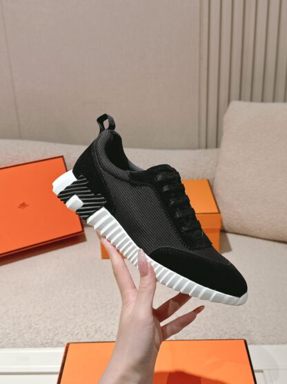 Hermes classic couple black comfortable casual sports shoes - Image 5