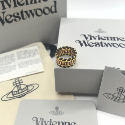 Vivienne Westwood Poker Chip Stripe Alphabet Ring - Image 5