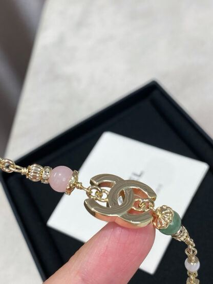 Chanel multi-gemstone double c necklace - Image 5