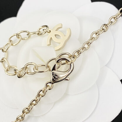 Chanel Vintage Red Flower Pearl Double C Necklace - Image 6