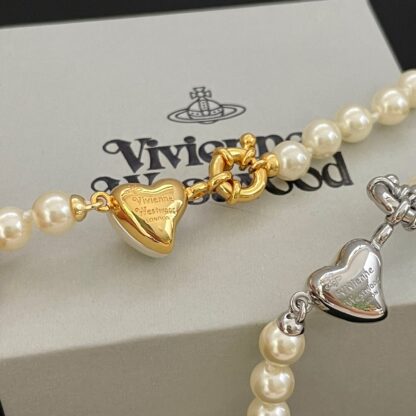 Vivienne Westwood Heart Pearl Necklace - Image 5