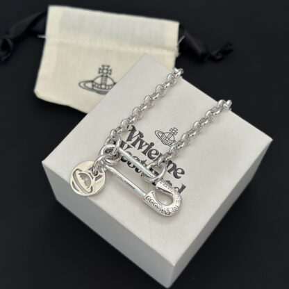 Vivienne Westwood safety pin smiley face necklace - Image 5