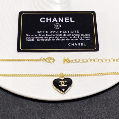 Chanel Black Heart Double-Sided Necklace - Image 4