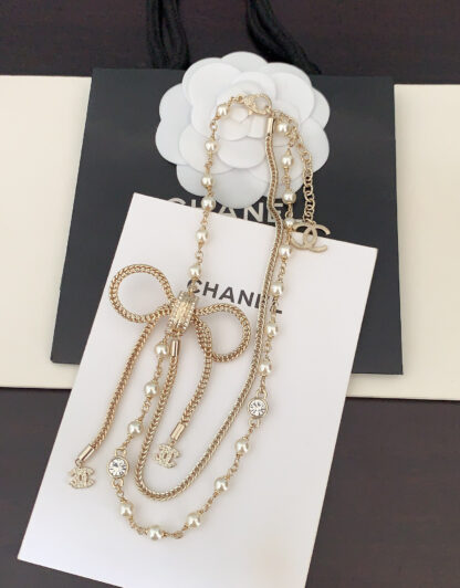 Chanel Bow Double Necklace - Image 5
