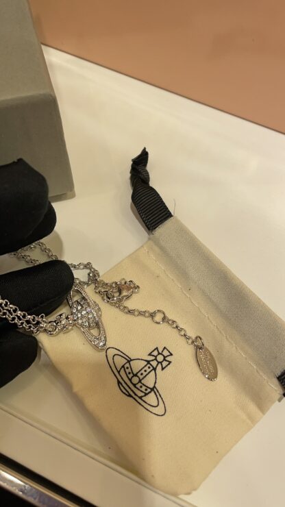 Vivienne Westwood classic full diamond Saturn pendant necklace - Image 5