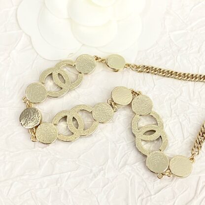 Chanel Gold Coin Denim Blue Choker Necklace - Image 5