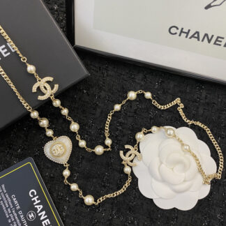 Chanel Delicate Heart Pearl Necklace