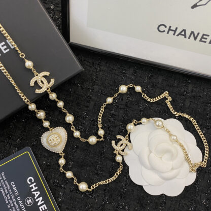 Chanel Delicate Heart Pearl Necklace