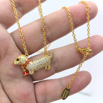 Vivienne Westwood puppy diamond Saturn enamel necklace - Image 5