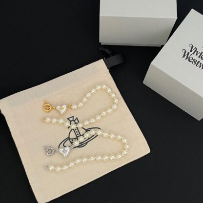 Vivienne Westwood Heart Pearl Bracelet - Image 5
