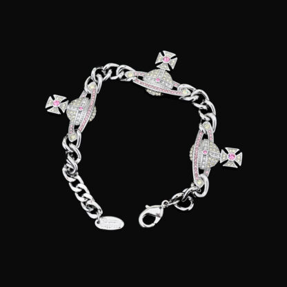 Vivienne Westwood Multi-KIKA Full Diamond Cuban Chain Bracelet - Image 5