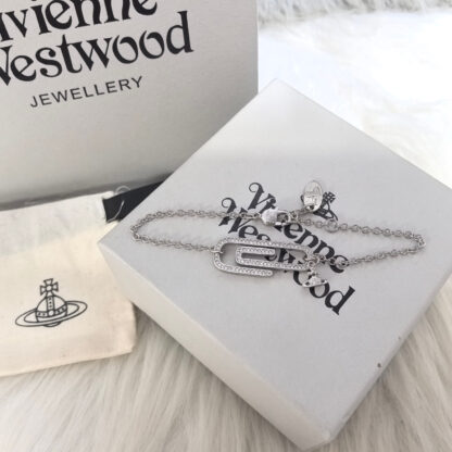 Vivienne Westwood Zircon Paperclip Saturn Bracelet - Image 5