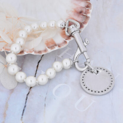 Vivienne Westwood zircon medal triangle clasp pearl bracelet - Image 5